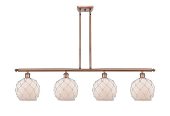 Ballston Four Light Island Pendant in Antique Copper (405|516-4I-AC-G121-8RW)