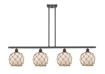 Ballston Four Light Island Pendant in Matte Black (405|516-4I-BK-G121-8RB)