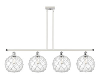 Ballston Four Light Island Pendant in White Polished Chrome (405|516-4I-WPC-G122-10RW)