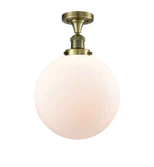 Franklin Restoration One Light Semi-Flush Mount in Antique Brass (405|517-1CH-AB-G201-12)