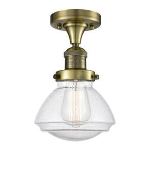 Franklin Restoration One Light Semi-Flush Mount in Antique Brass (405|517-1CH-AB-G324)