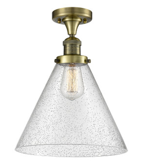 Franklin Restoration One Light Semi-Flush Mount in Antique Brass (405|517-1CH-AB-G44-L)