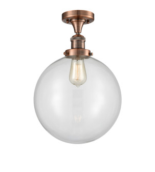 Franklin Restoration One Light Semi-Flush Mount in Antique Copper (405|517-1CH-AC-G202-12)