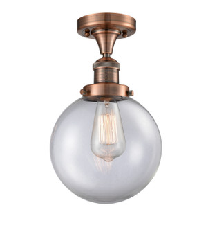 Franklin Restoration LED Semi-Flush Mount in Antique Copper (405|517-1CH-AC-G202-8-LED)