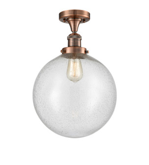 Franklin Restoration One Light Semi-Flush Mount in Antique Copper (405|517-1CH-AC-G204-12)