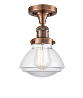 Franklin Restoration One Light Semi-Flush Mount in Antique Copper (405|517-1CH-AC-G322)