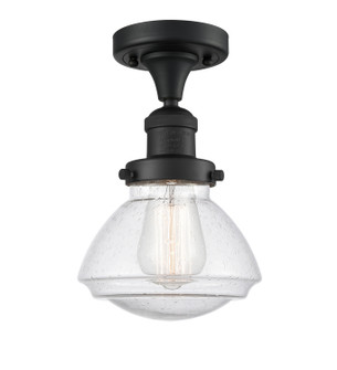 Franklin Restoration LED Semi-Flush Mount in Matte Black (405|517-1CH-BK-G324-LED)