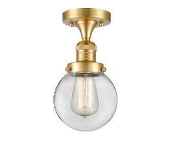 Franklin Restoration One Light Semi-Flush Mount in Satin Gold (405|517-1CH-SG-G202-6)