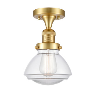 Franklin Restoration One Light Semi-Flush Mount in Satin Gold (405|517-1CH-SG-G322)