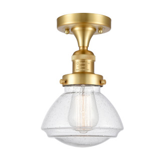 Franklin Restoration One Light Semi-Flush Mount in Satin Gold (405|517-1CH-SG-G324)