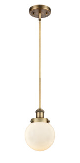 Ballston Urban One Light Mini Pendant in Brushed Brass (405|916-1S-BB-G201-6)
