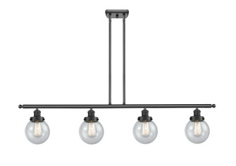 Ballston Urban Four Light Island Pendant in Matte Black (405|916-4I-BK-G204-6)