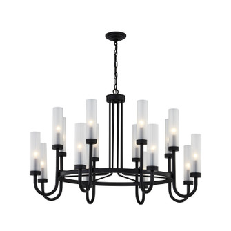 Fusion 16 Light Chandelier in Matte Black (102|FSN-4345-CLFR-MBLK)