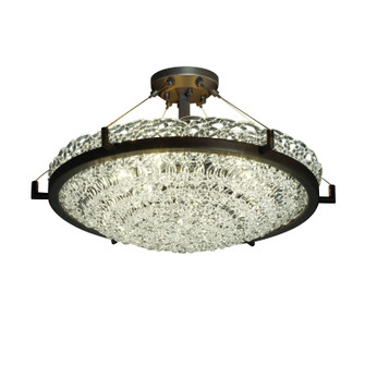 Veneto Luce Six Light Semi-Flush Mount in Dark Bronze (102|GLA-9682-35-LACE-DBRZ)