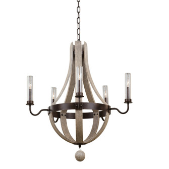 Harper Five Light Outdoor Chandelier in Florence Gold (33|404670FG)