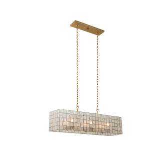 Roxy Six Light Island Pendant in Oxidized Gold Leaf (33|505860OL)