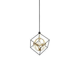 Monza LED Chandelier in Black/Antique Brass (347|CH19220-BK/AN)