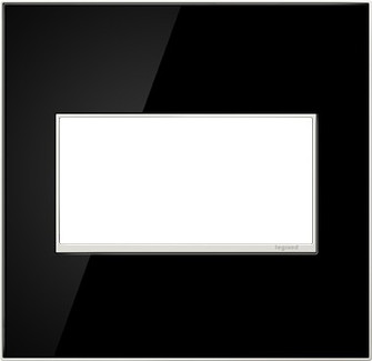 Adorne Two-Gang Screwless Wall Plate in Black (246|AWM2GMB4)