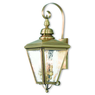 Cambridge Three Light Outdoor Wall Lantern in Antique Brass (107|2033-01)