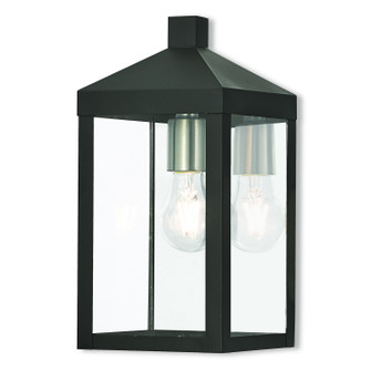 Nyack One Light Outdoor Wall Lantern in Black w/ Brushed Nickel Cluster and Polished Chrome Stainless Steel (107|20582-04)