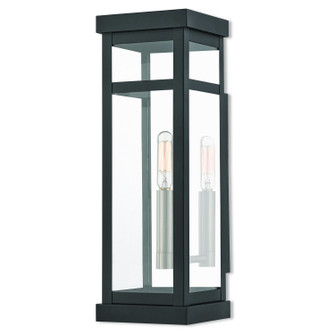 Hopewell One Light Outdoor Wall Lantern in Black w/ Brushed Nickel Cluster and Polished Chrome Stainless Steel (107|20703-04)
