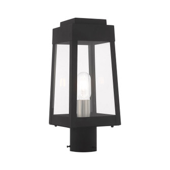 Oslo One Light Outdoor Post-Top Lanterm in Black w/ Brushed Nickel (107|20853-04)