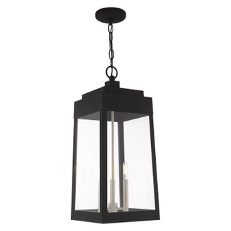 Oslo Three Light Outdoor Pendant in Black w/ Brushed Nickels (107|20860-04)
