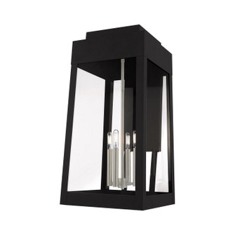 Oslo Four Light Outdoor Wall Lantern in Black w/ Brushed Nickels (107|20861-04)