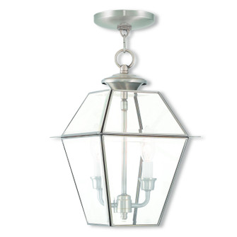 Westover Two Light Outdoor Pendant in Brushed Nickel (107|2285-91)