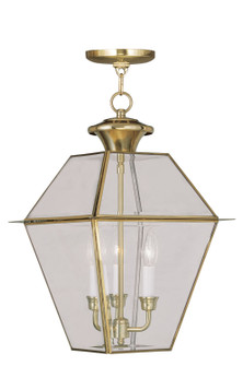 Westover Three Light Outdoor Pendant in Polished Brass (107|2385-02)