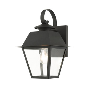 Wentworth One Light Outdoor Wall Lantern in Black w/ Brushed Nickel Cluster (107|27212-04)