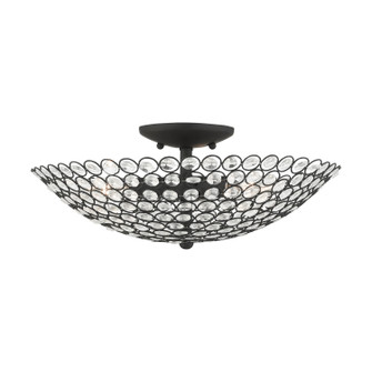 Cassandra Three Light Semi Flush Mount in Black (107|40446-04)