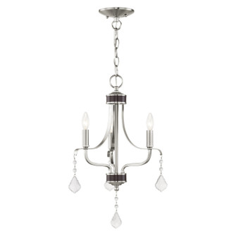 Laurel Three Light Mini Chandelier in Brushed Nickel w/ English Bronzes (107|40783-91)