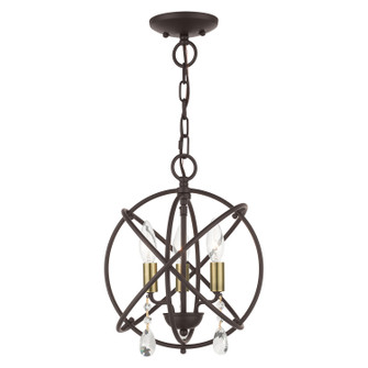 Aria Three Light Convertible Chandelier / Semi Flush in Bronze (107|40903-07)