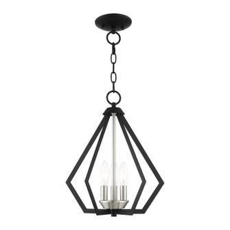 Prism Three Light Convertible Semi Flush/Pendant in Black w/ Brushed Nickel Cluster (107|40923-04)