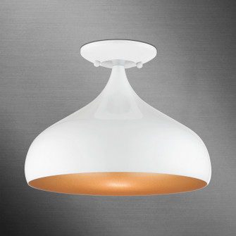 Amador One Light Semi-Flush Mount in Shiny White w/ Polished Chromes (107|41050-69)