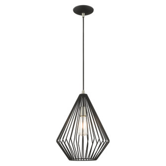 Linz One Light Mini Pendant in Black w/ Brushed Nickels (107|41325-04)