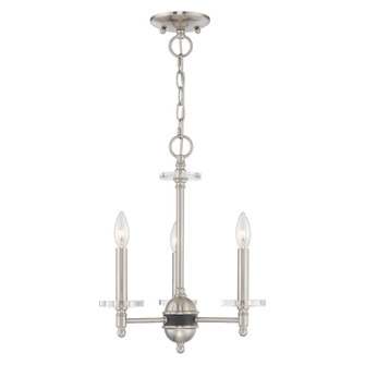 Bennington Three Light Mini Chandelier in Brushed Nickel w/ Bronze (107|42703-91)