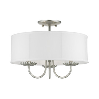 Brookdale Three Light Semi-Flush Mount in Brushed Nickel (107|42989-91)