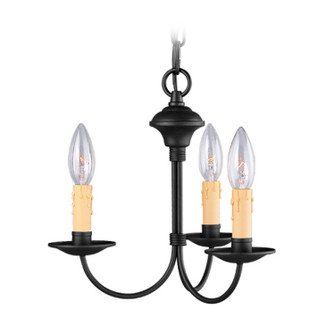 Heritage Three Light Mini Chandelier in Black (107|4453-04)