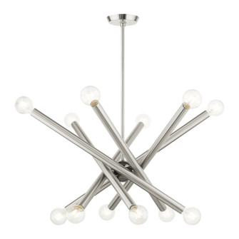 Stafford 12 Light Chandelier in Brushed Nickel w/ Black Chromes (107|45586-91)