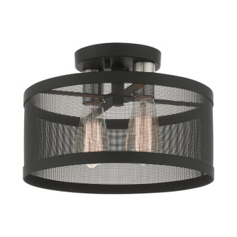 Industro Two Light Semi Flush Mount in Black w/ Brushed Nickels (107|46217-04)