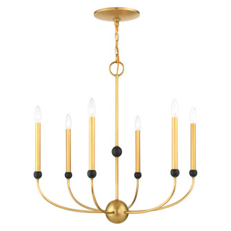 Cortlandt Six Light Chandelier in Natural Brass w/ Bronzes (107|46316-08)