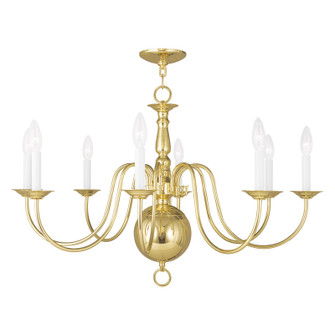 Williamsburgh Eight Light Chandelier in Polished Brass (107|5007-02)