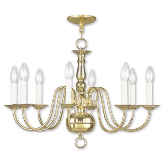 Williamsburgh Eight Light Chandelier in Polished Brass (107|5008-02)