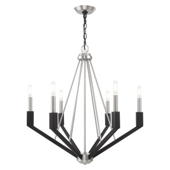 Beckett Six Light Chandelier in Brushed Nickel & Black (107|51166-91)