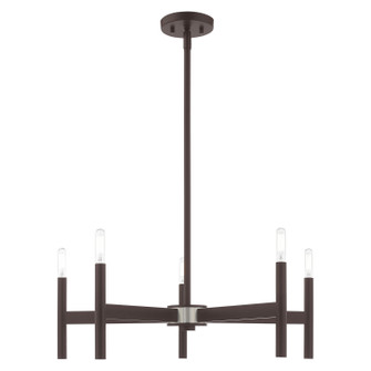 Copenhagen Five Light Chandelier in Bronze w/ Brushed Nickels (107|51175-07)