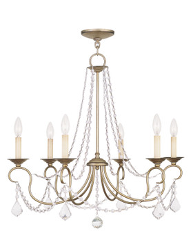 Pennington Six Light Chandelier in Hand Applied Antique Silver Leaf (107|6516-73)