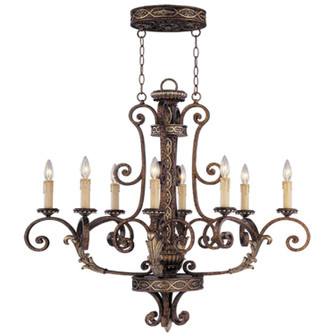 Seville Eight Light Chandelier in Palacial Bronze w/ Gildeds (107|8538-64)