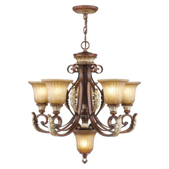 Villa Verona Six Light Chandelier in Hand Applied Verona Bronze w/ Aged Gold Leafs (107|8555-63)